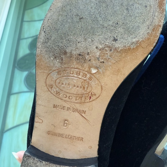 Stubbs & Wootton Black and Blue Women's Loafers - Picture 7 of 8